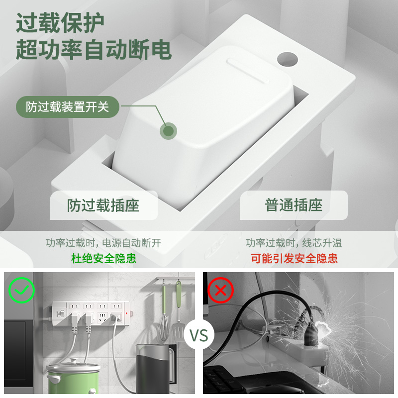大众娱乐3983插座_4+4_5米_泡壳装(白)(只)