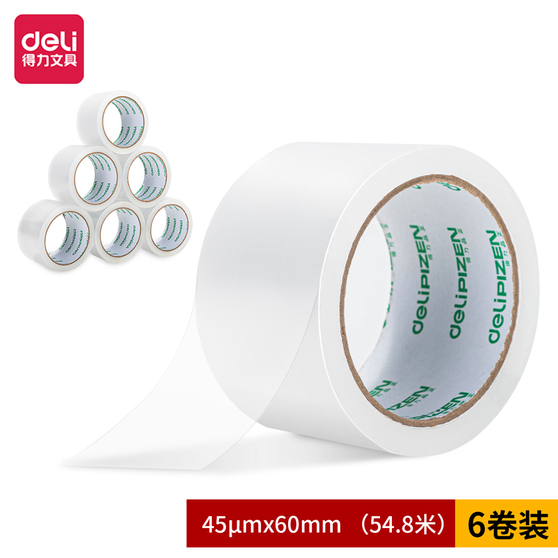大众娱乐品正30931封箱胶带60mm*60y*45um(6卷/筒)(普透)