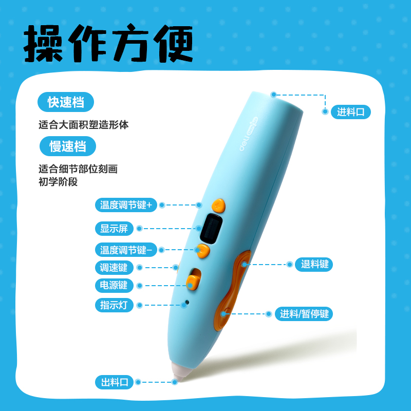 大众娱乐YC500小怪兽3D绘画笔套装(蓝)(盒)