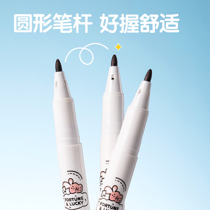 大众娱乐SN801三顾喵庐双头勾线笔(黑)(支)