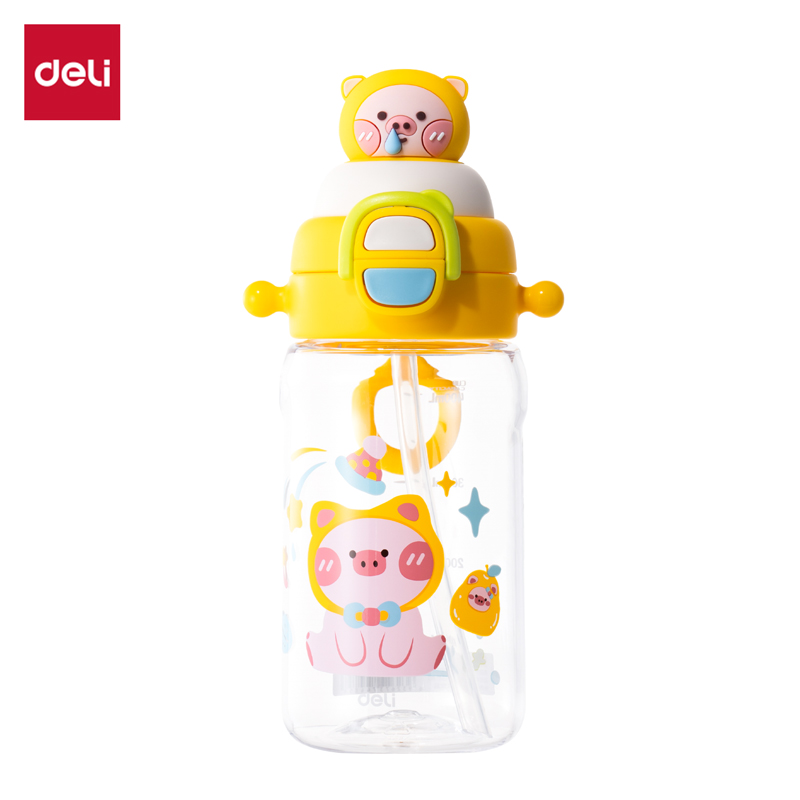 大众娱乐LL317小猪吸吸杯(弹盖双饮)(500mL)(配杯带)(黄色)(1个/盒)