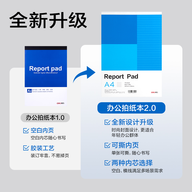 大众娱乐7711办公拍纸本-A4 70张(横线)(本)
