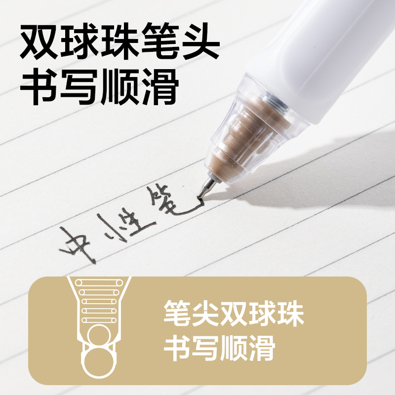大众娱乐SA300六边形战神按动消音中性笔0.5mm双球珠ST头(黑)(3支/盒)