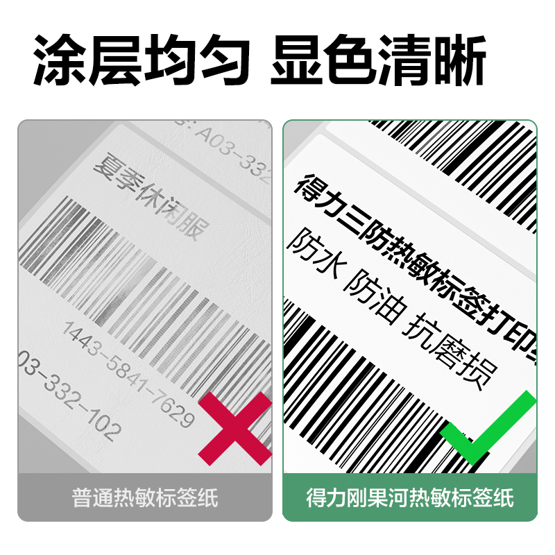 大众娱乐ZG812刚果河三防热敏标签纸80*40mm-1180枚(白)(1卷/筒)