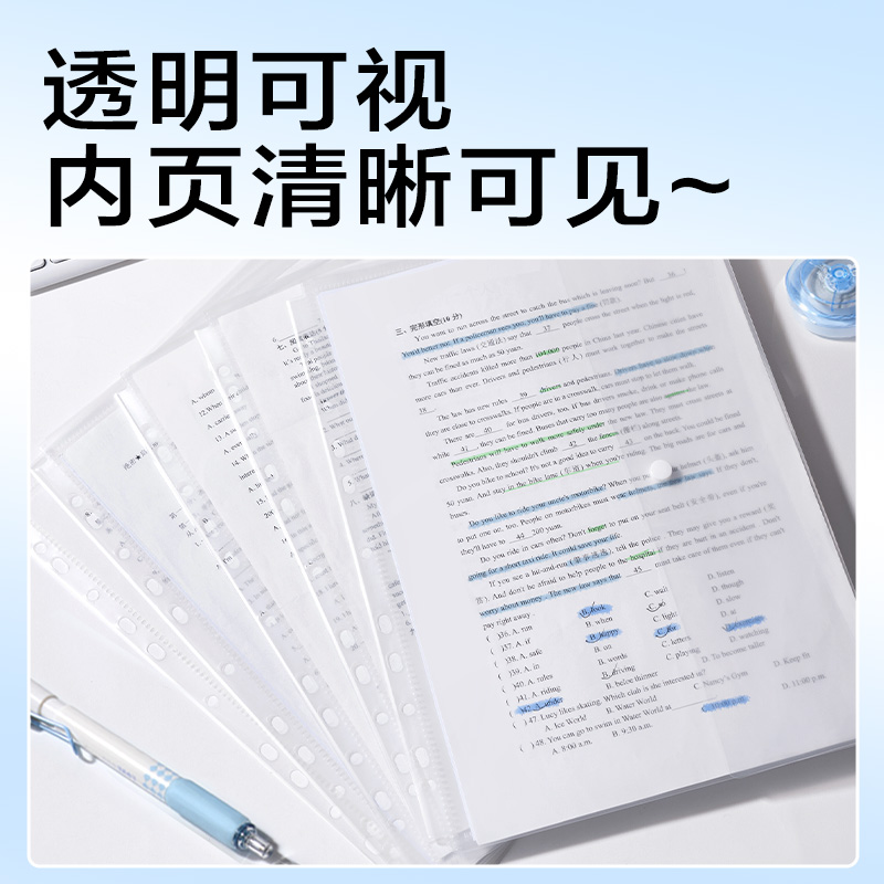 大众娱乐PP310活页文件袋(透明)(5个/包）
