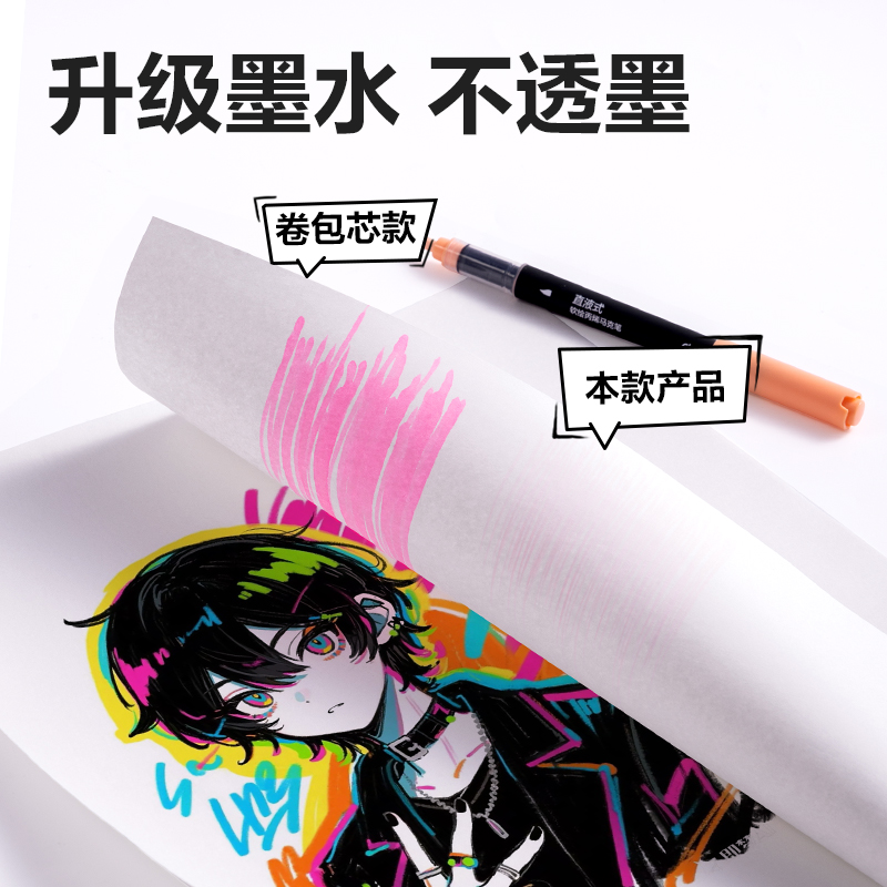 大众娱乐HM367-48小黑盒直液式软绘丙烯马克笔(混)(48色/盒)