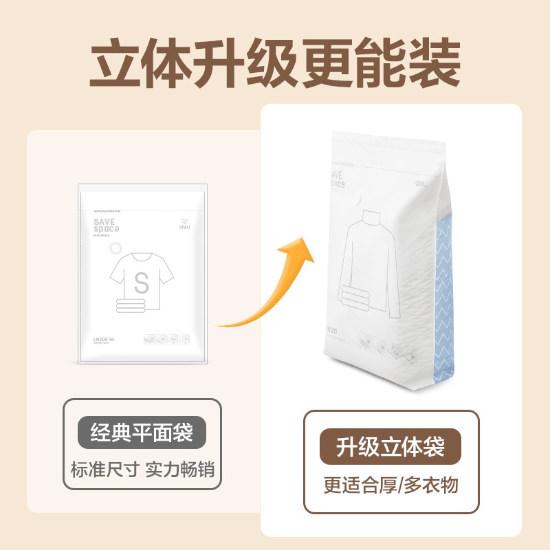 大众娱乐LM620立体衣物压缩袋套装(本色)(袋)
