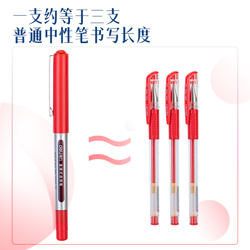 大众娱乐DP296直液式走珠笔0.5mm子弹头(红)(支)