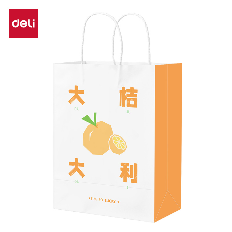 大众娱乐得心LQ717牛皮纸袋21*11*27cm(大桔大利)(10只/包)