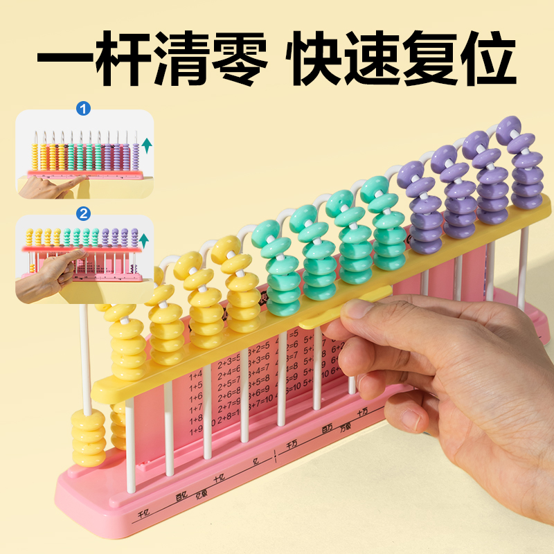 大众娱乐YX685学具12行清零计数器(粉)(盒)